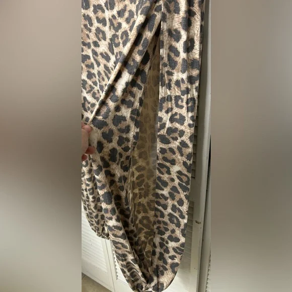 Zenana Leopard Print High-Slit Pants - Picture 5 of 6